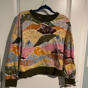 Colorful Landscape Print Sweatshirt